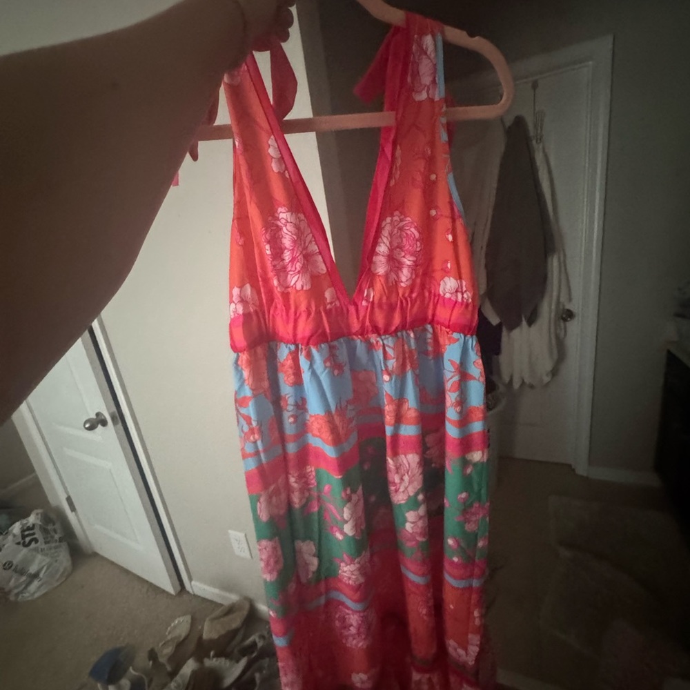 Floral Halter Maxi Dress
